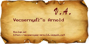 Vecsernyés Arnold névjegykártya