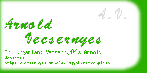 arnold vecsernyes business card